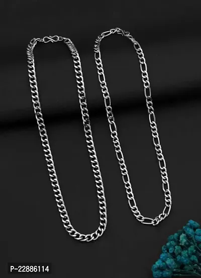 Alluring Silver Alloy Combo Chain For Men-thumb2
