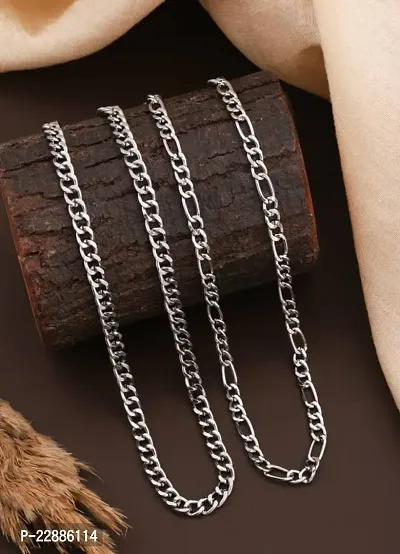 Alluring Silver Alloy Combo Chain For Men-thumb0