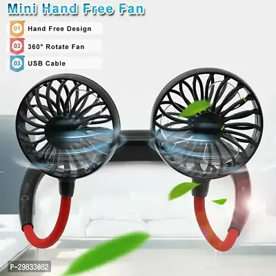 Hand Free Portable Usb Battery Rechargeable Fan-thumb3