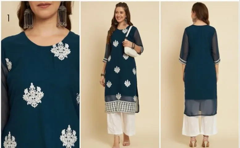 Classic Georgette Embroidered Kurtis