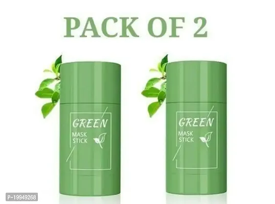 Green Mask Stick for Face Purifying with Green Tea Extracts (Pack of 2)-thumb0