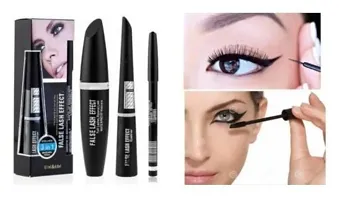 Combo of 5in1 Red Lipstick with 3in1 Eyeliner Mascara Eyebrow Pencil, 36Hr Liquid Eyeliner  Kajal-thumb1