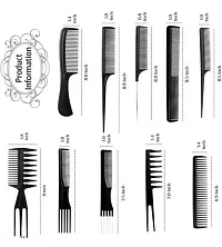 Professional Multipurpose 10 Pcs Hair Comb Set Hair Brush for Hair Cutting and Styling with Derma Roller with Micro Needles (0.5mm) Suitable for Beard, Reduces Hair Fall Easy to use-thumb3