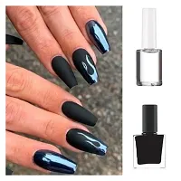 Artificial/Fake Nails Set with Glue or Black  Transparent Nail Paint/Polish-thumb1