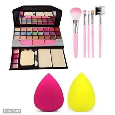 Makeup Kit Eye Shadow Palette 6155, 5 Makeup Brushes with 2 Beauty Blenders-thumb0
