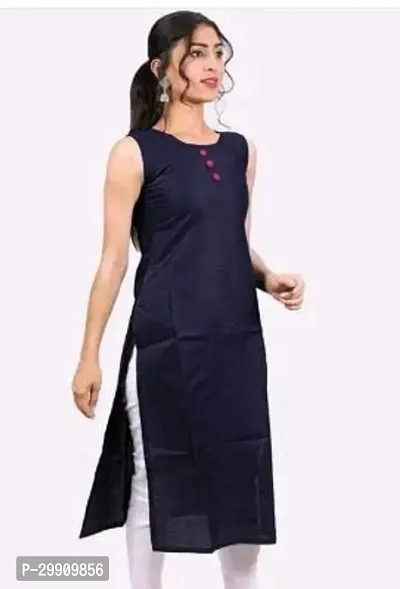 Stylish Blue Rayon Stitched Kurta For Women-thumb0