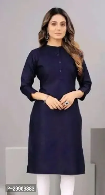 Stylish Blue Rayon Stitched Kurta For Women