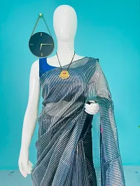 Elegant Blue Art Silk Saree With Blouse Piece For Women-thumb1