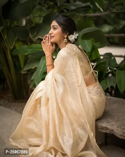 Elegant Off White  Art Silk Saree With Blouse Piece For Women