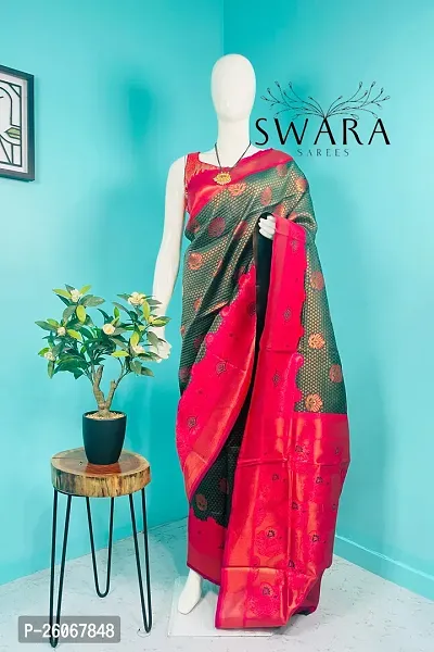 Elegant Multicoloured Art Silk Saree With Blouse Piece For Women