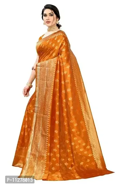 Stylish Banarasi Silk Zari Woven Saree With Blouse Piece For Women