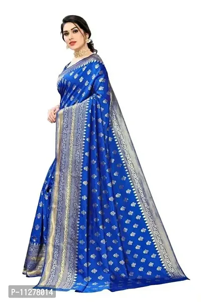 Stylish Banarasi Silk Zari Woven Saree With Blouse Piece For Women