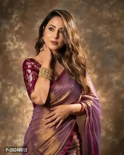 PARTY WEAR BEAUTIFUL SOFT SILK SAREE PAIRED WITH SILK PATTERN BLOUSE-thumb0