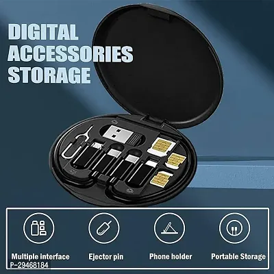 Original Multi USB Charging Adapter Cable Kit, USB C to Lighting Adapter , Conversion Set USB A  Type C to Male Micro/Type C/Lightning, Data Transfer, Card Storage, Tray Eject Pin, Phone Holder-thumb3