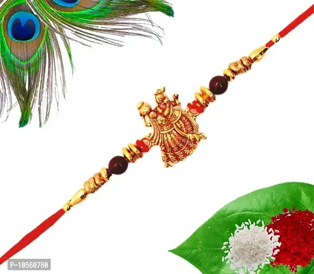 TGB||Radha Ji and shree Krishna Designer Rakhi |Set of 3| Roli Tilak Pack | Rakhi For Brother|Designer Rakhi |Rakhi for bhai/Bhaiya|Unique Rakhi Combo-thumb2