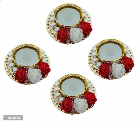 Flowers Tealight Candle Holder Set For Diwali Decoration Christmas And Party Decorations-thumb0