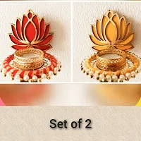 Lotus Tealight Candle Holder Set For Diwali Decoration Christmas And Party Decorations-thumb1