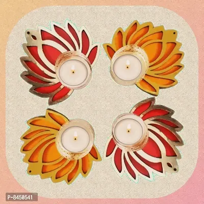 Lotus Tealight Candle Holder Set For Diwali Decoration Christmas And Party Decorations-thumb0