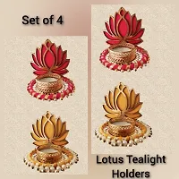 Lotus Tealight Candle Holder Set For Diwali Decoration Christmas And Party Decorations-thumb1