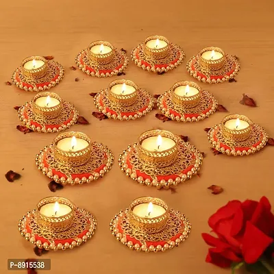 Lotus Tealight Candle Holder For Diwali Decoration And Party Decorations Pack Of 12-thumb0