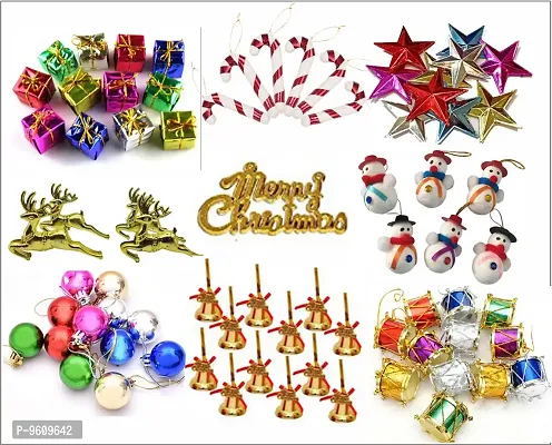 Christmas Tree Decoration Hanging Ornaments Items Hanging Accessories Combo Set Of 108-thumb0