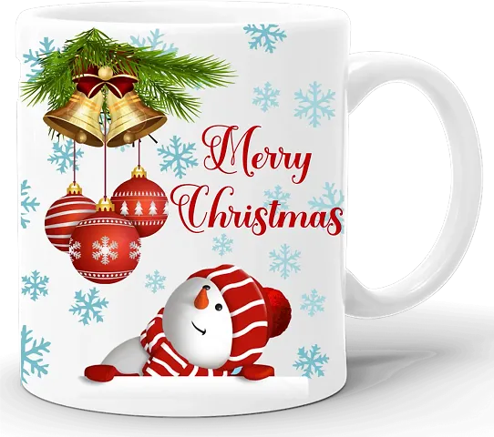 Ceramic White Printed Coffee Mug For Christmas Gift Vol-2