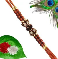 GiftZilla| Designer String Dori Rakhi |Set of 4| Roli Tilak Pack | Rakhi For Brother|Designer Rakhi |Rakhi for bhai/Bhaiya|Special Rakhi for Brother|TGB68-thumb1