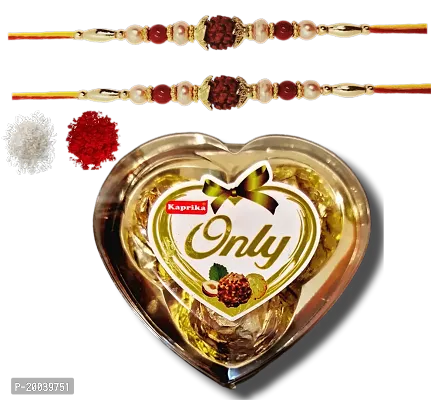 Rakhi Set Of 2 Piece Rakhi Theme Chocolates For Bhai Pack Of 2 Rakhis Rakhi For Brother With Chocolate Gift/H213-thumb0