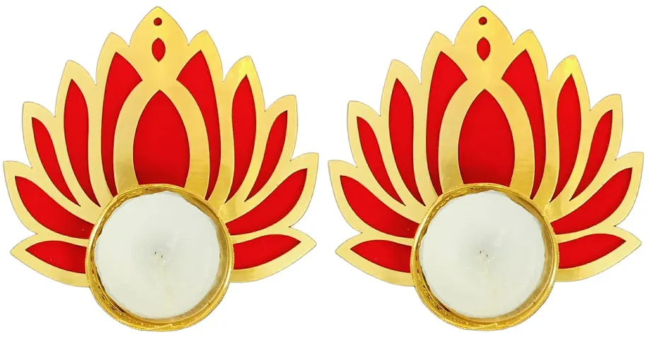 GiftZilla|Handmade tealight Candle Holders|Rangoli Candle Holders|Diwali Decorations|Floral Rangoli Floor Decorations|Diwali diyas|Diwali Lights|Diwali Candles|Pack of 2|L141