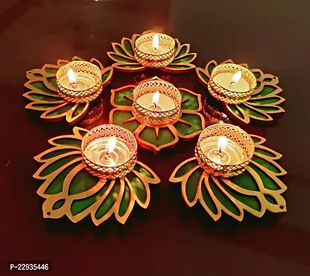 Giftnotch Lotus shaped Candle Holder Tealight Candle Holders For Diwali Decoration Tealight Candle Holders for Diwali Set of 6 K1