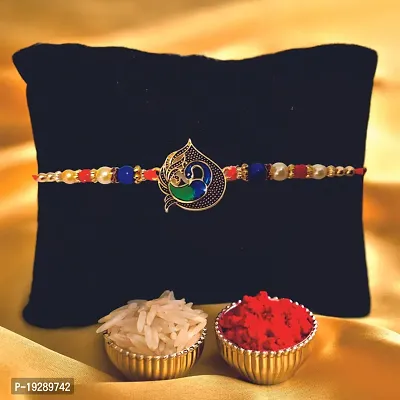 Classic Rakhi For Brother with Celebration Gift Pack|Roli and Chawal|Rakhi for Brother with Chocolate Gift-thumb2