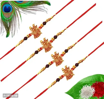 TGB||Radha Ji and shree Krishna Designer Rakhi |Set of 3| Roli Tilak Pack | Rakhi For Brother|Designer Rakhi |Rakhi for bhai/Bhaiya|Unique Rakhi Combo-thumb0