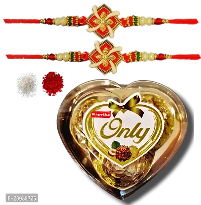 Rakhi For Brother Best Gift For Brother On Rakha Bandha Chocolate Rakhi Combo With Roliand Chawal Pack Of 2 Rakhis Rakhi For Brother With Chocolate Gift/H159