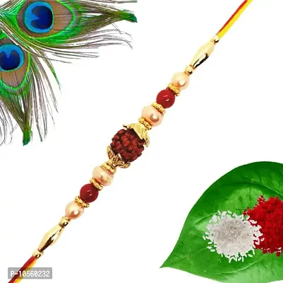 GiftZilla|Rudraksh Designer Rakhi |Set of 6| Roli Tilak Pack | Rakhi For Brother|Designer Rakhi |Rakhi for bhai/Bhaiya|Rakhi Combo Pack-thumb2