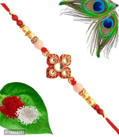 TGB||Flower Designer Rakhi |Set of 4| Roli Tilak Pack | Rakhi For Brother|Designer Rakhi |Rakhi for bhai/Bhaiya|Rakhi Combo Pack-thumb2