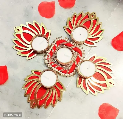 GiftZilla|Handmade tealight Candle Holders|Set of 6|Floral Rangoli Floor Decorations|Diwali diyas|Diwali Lights|Diwali Candles|SqL141-thumb5