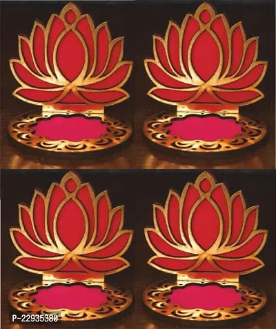 Giftnotch Candle Holder for Diwali Decoration Items for Home D cor Lotus Decoration Items Set of 4 B16