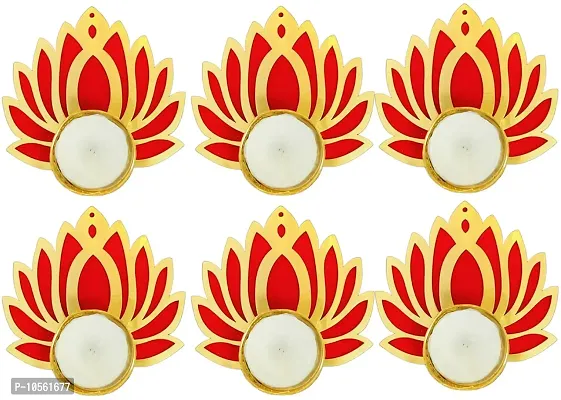 GiftZilla|Handmade tealight Candle Holders|Rangoli Candle Holders|Diwali Decorations|Floral Rangoli Floor Decorations|Diwali diyas|Diwali Lights|Diwali Candles|Pack of 6|L145-thumb0