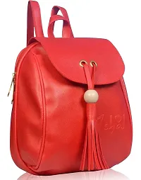 Roy variety's Stylish Trendy tuff Quality Genuine P.U Leather College School Casual Backpack Bag (Blue) (RED)-thumb1