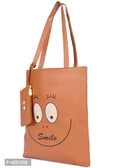Premium PU Leather Smile Printed Combo Bag For women-thumb2