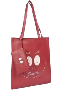 Premium PU Leather Smile Printed Combo Bag For women-thumb1