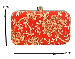 Trendy Velvet Party Wear Bridal Box Clutch With Metal Sling Chain-thumb3