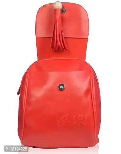 Roy variety's Stylish Trendy tuff Quality Genuine P.U Leather College School Casual Backpack Bag (Blue) (RED)-thumb5