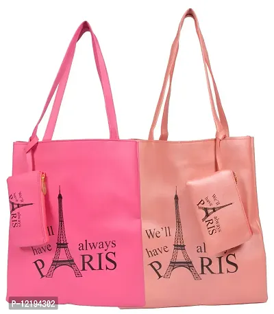 Roy variety's Women's Paris Printed Combo Tote Bag (Multi color)