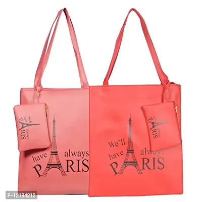 Roy variety's Women's Paris Printed Combo Tote Bag (Multi Color)