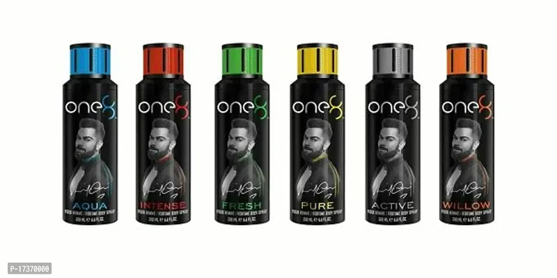 One8 by Virat Kohli Deodorant Body Spray for Men - (Pack of 6) 200ml Each 1200ml for 6-thumb0
