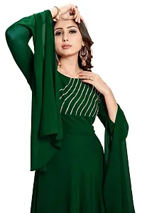 Ethnic Georgette Green Gown-thumb2