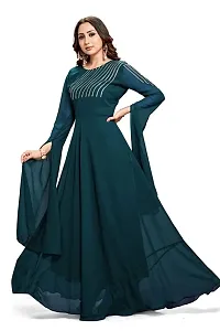 Ethnic Georgette Blue Gown-thumb3