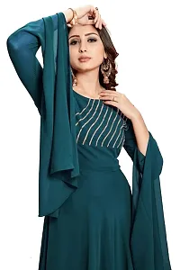 Ethnic Georgette Blue Gown-thumb1
