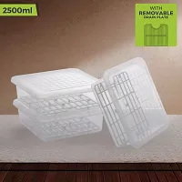 AIROMOON Transparent Airtight Fridge Storage Container with Tray 2500 ML Pack of 2-thumb3